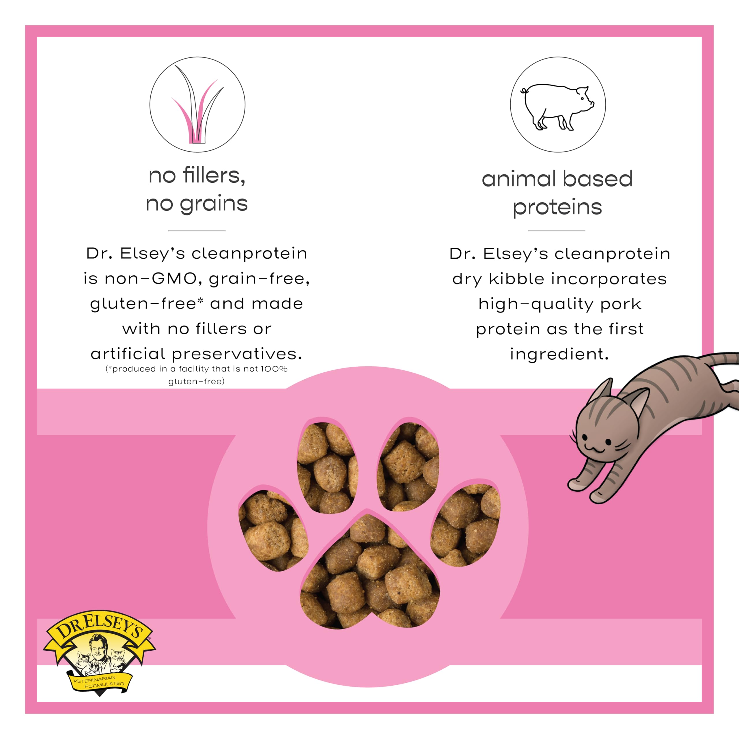 Formulé par des vétérinaires, Dr. Elsey's cleanprotein assure qualité.