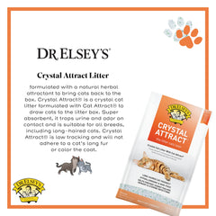 Dr. Elsey's Crystal Attract contient un attractif à base d'herbes hydrolysées.