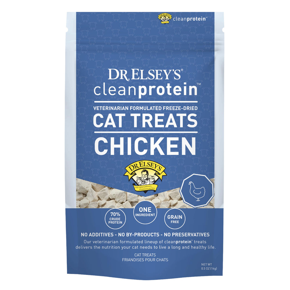 Dr. Elsey's friandise chat poulet seche en sachet pratique.