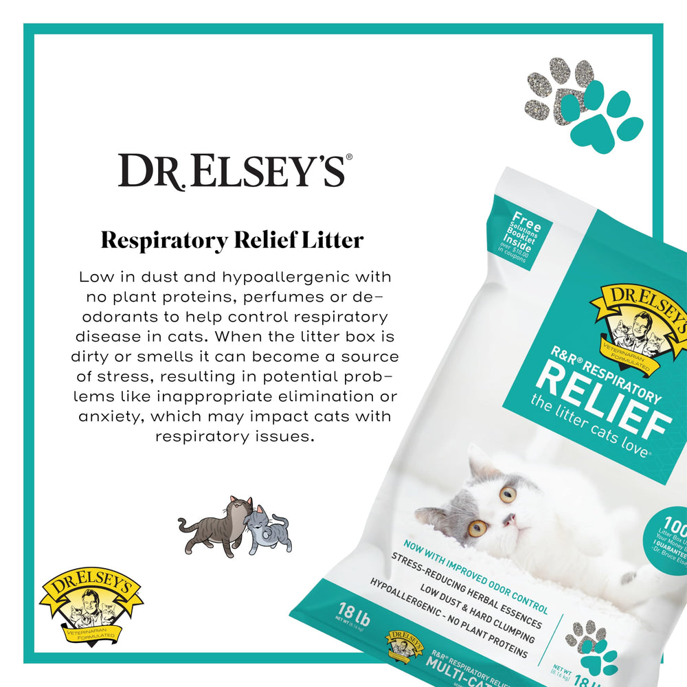 Litière Dr. Elsey's R&R faible poussière pour respirations plus calmes