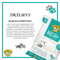 Litière Dr. Elsey's R&R faible poussière pour respirations plus calmes