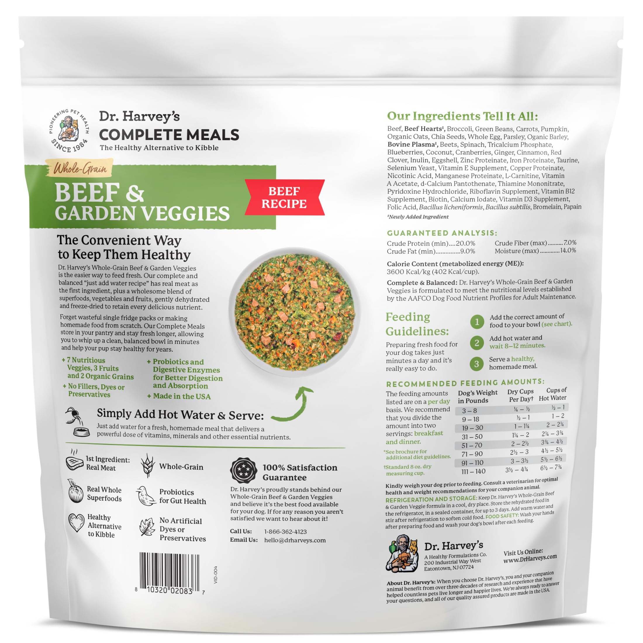 Alimentation pour chien adulte Dr. Harvey's—convient à tous les chiens.