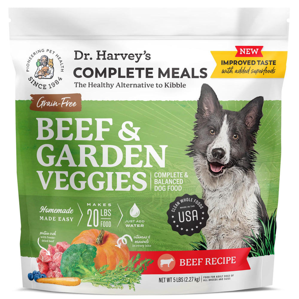 Dr. Harvey's Bœuf et légumes du jardin dans un sac, repas naturel pour chien.