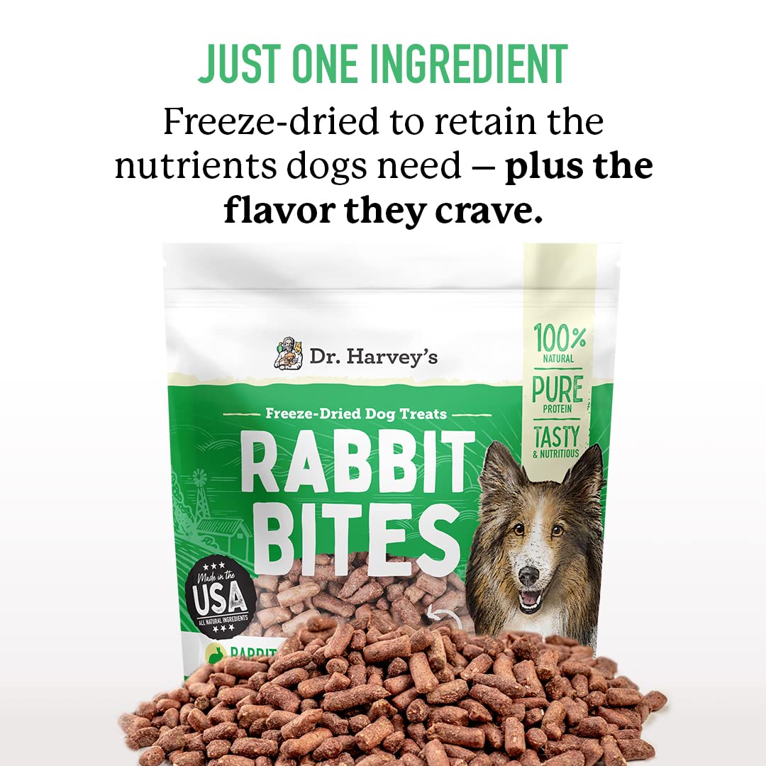 Dr. Harvey's bouchées lapin protéines élevées: récompense saine pour l'entraînement.