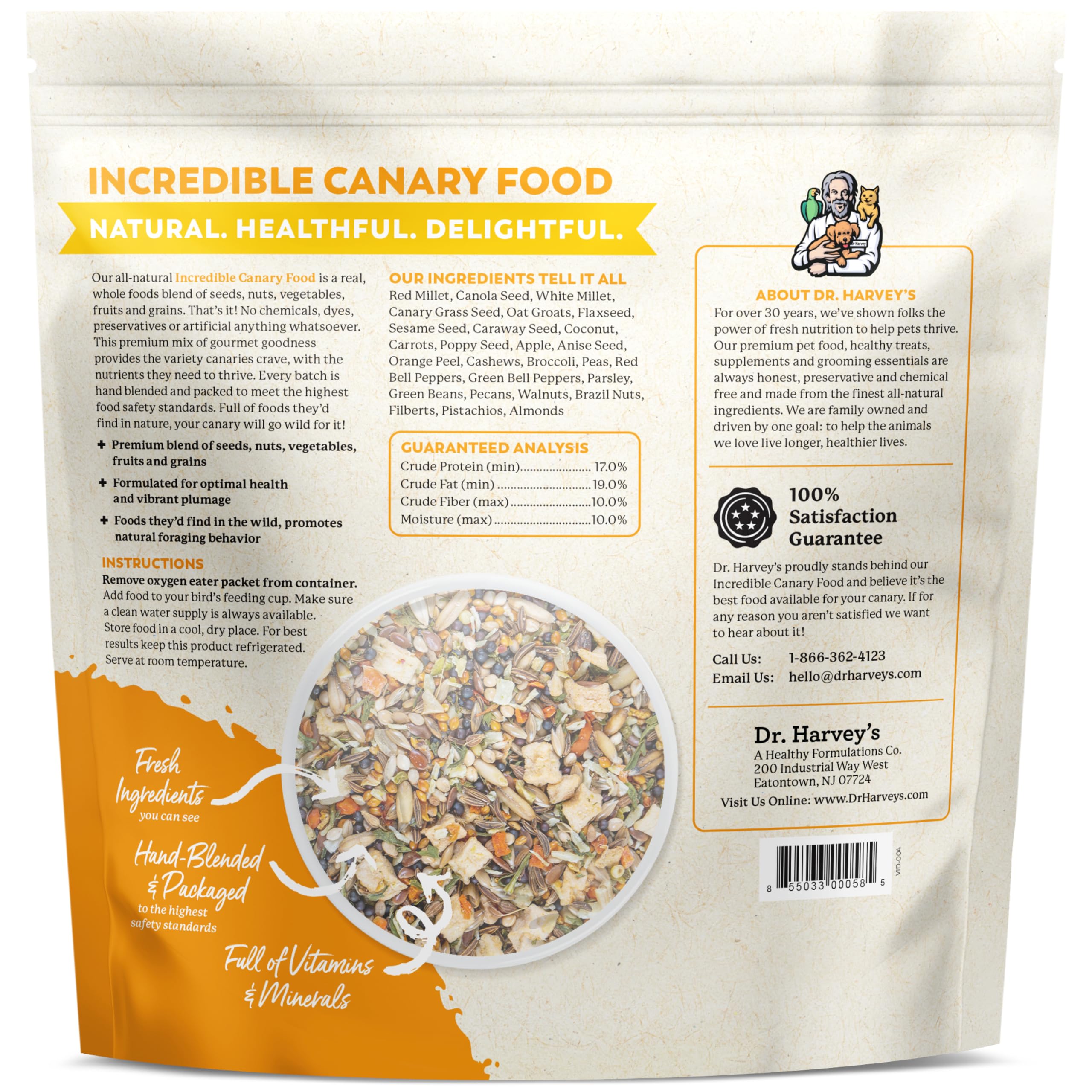 Dr. Harvey's Canari Naturel Sans Additifs : formulation pure