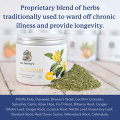 Dr. Harvey's Golden Years mélange herbes: soutien nutritionnel global pour chiens seniors.