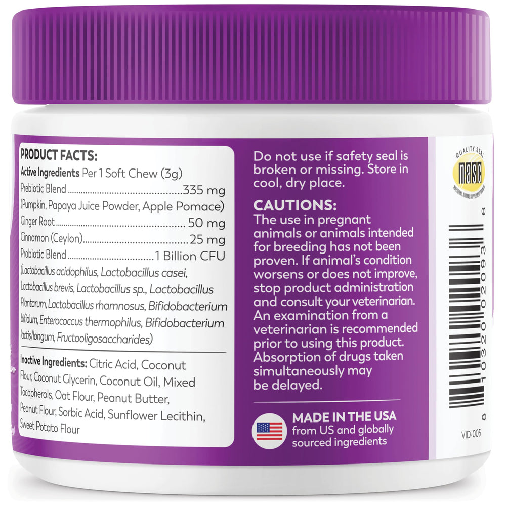Probiotiques pour chiens Dr. Harvey's – soutien digestif quotidien.