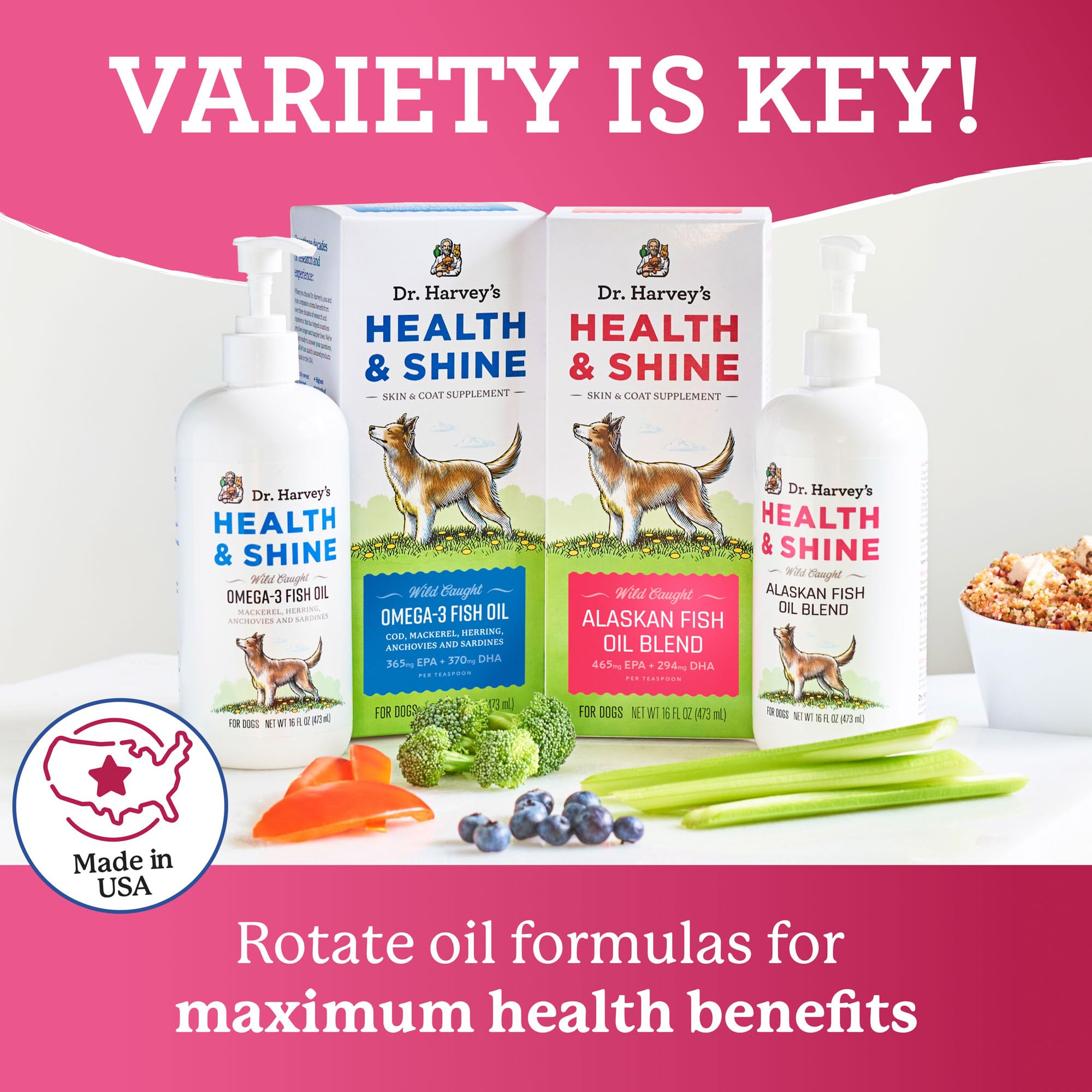 Dr. Harvey's Health & Shine: oméga-3 potentiellement bénéfiques pour cœur, cerveau et yeux.