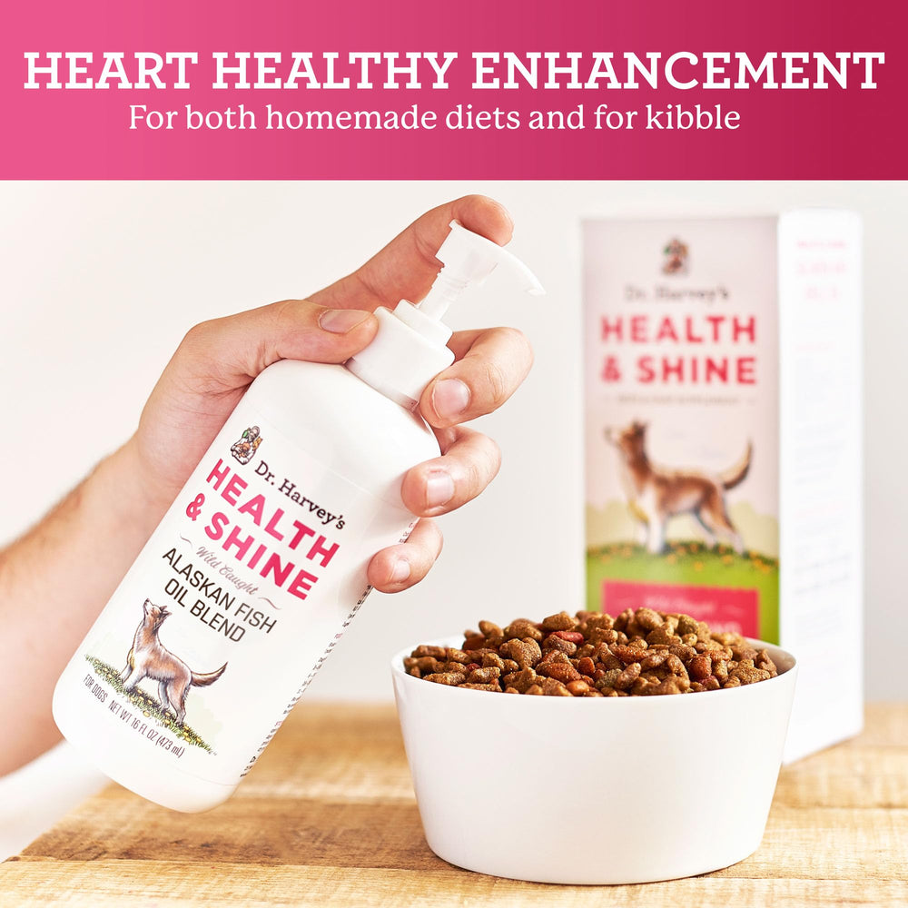Dr. Harvey's Health & Shine: chien au pelage brillant grâce à l'huile.