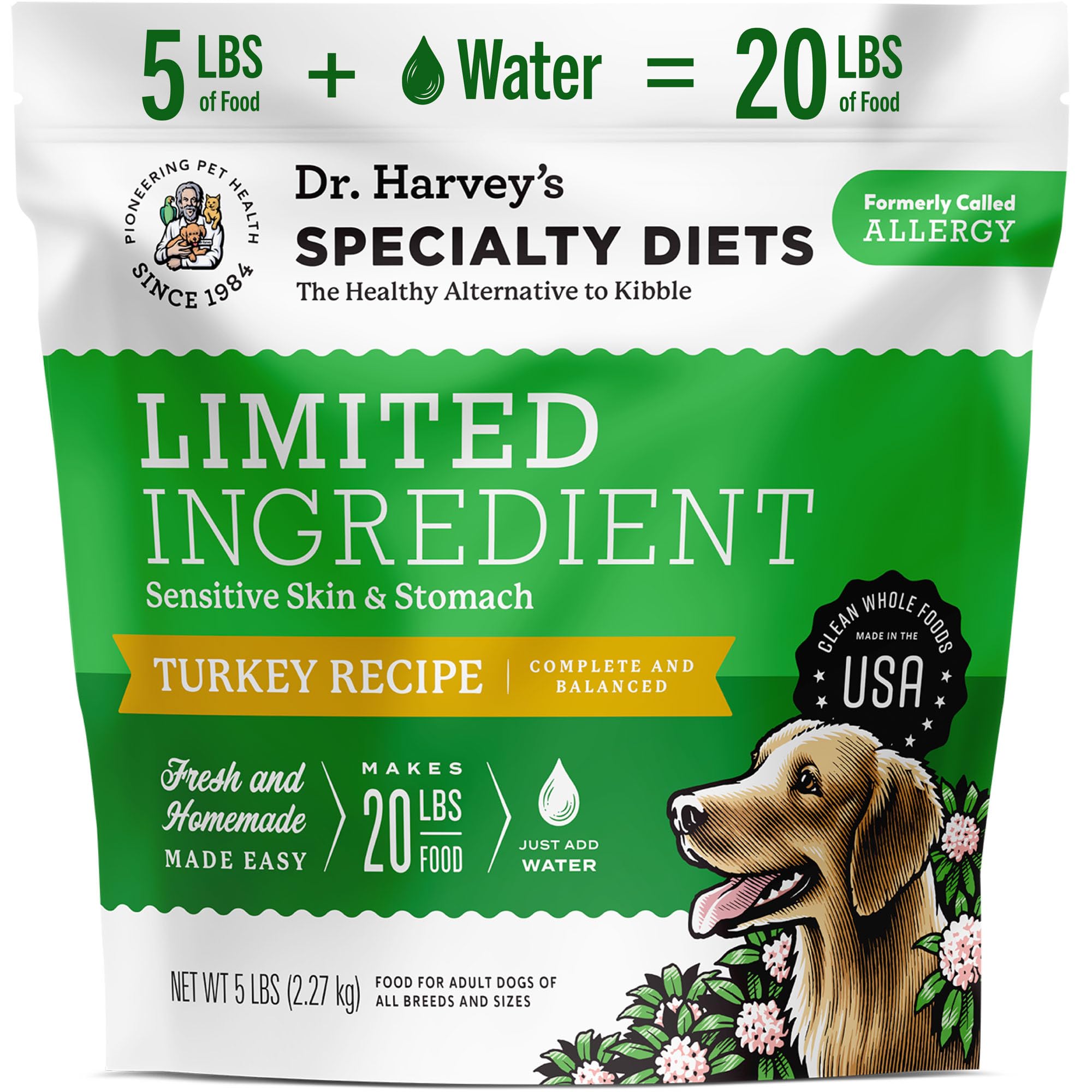 Dr. Harvey's Ingrédients limités dinde sac: repas simples pour chiens sensibles