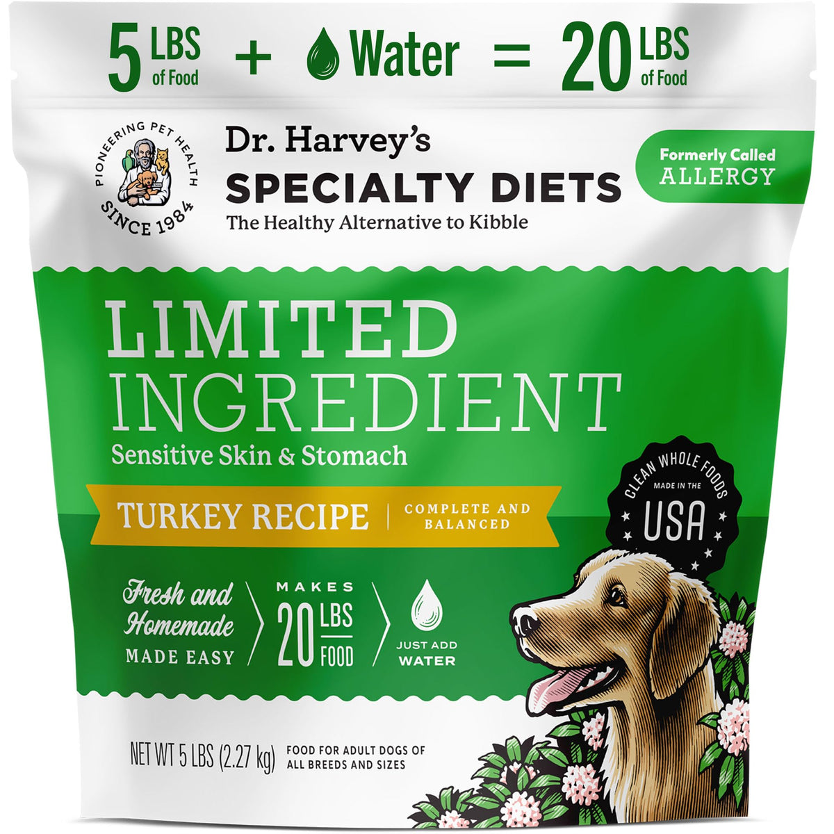 Dr. Harvey's Ingrédients limités dinde sac: repas simples pour chiens sensibles