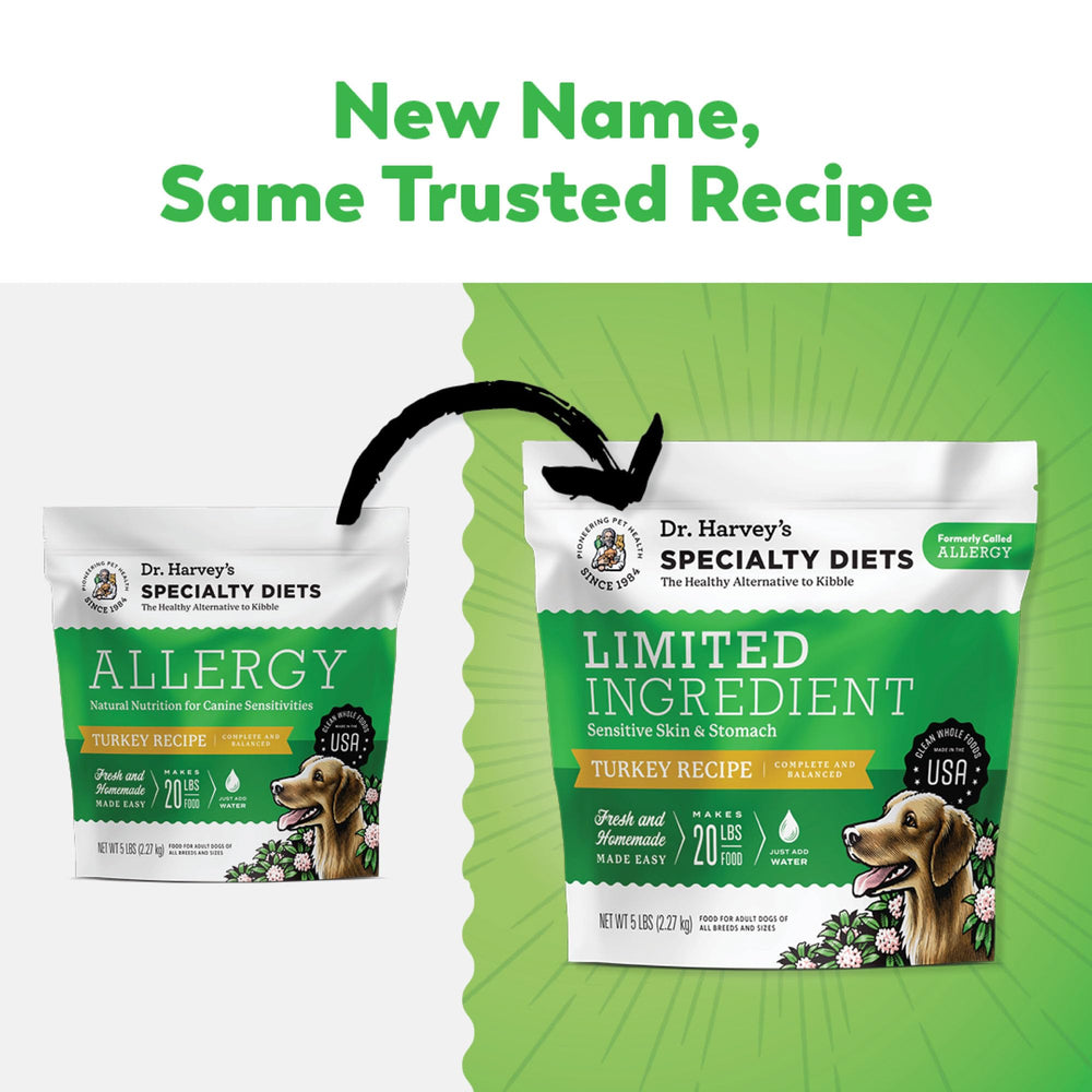 Dr. Harvey's – liste d'ingrédients naturels sans céréales.
