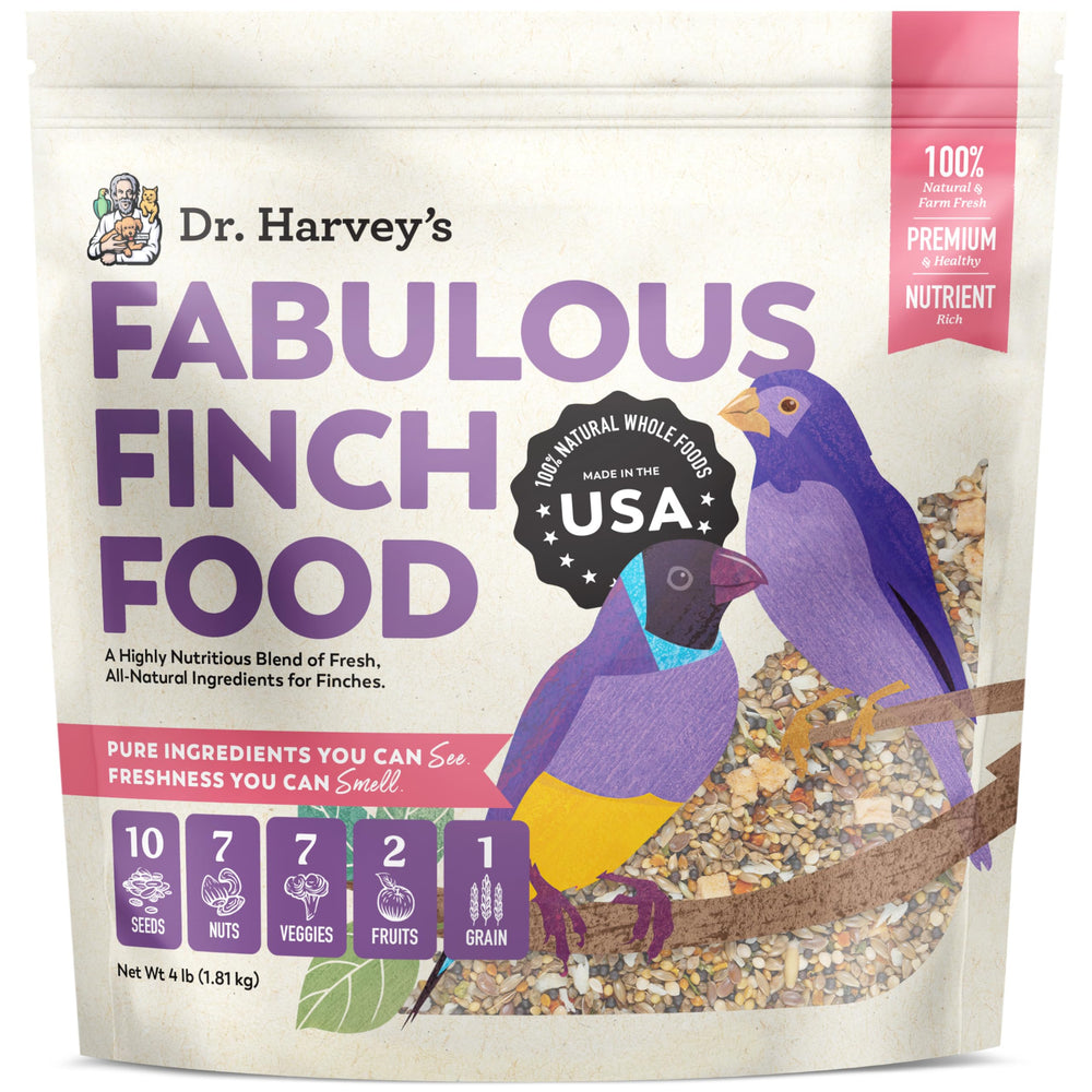 Dr. Harvey’s Nourriture Pinsons – sac refermable qui garde fraîcheur et évite l’humidité.