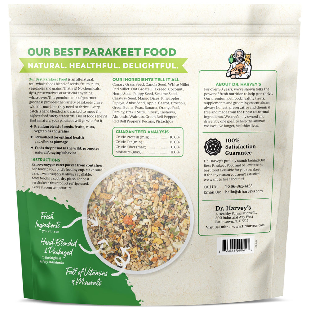 Nutrition équilibrée Dr. Harvey's avec protéines, fibres et lipides adaptés.
