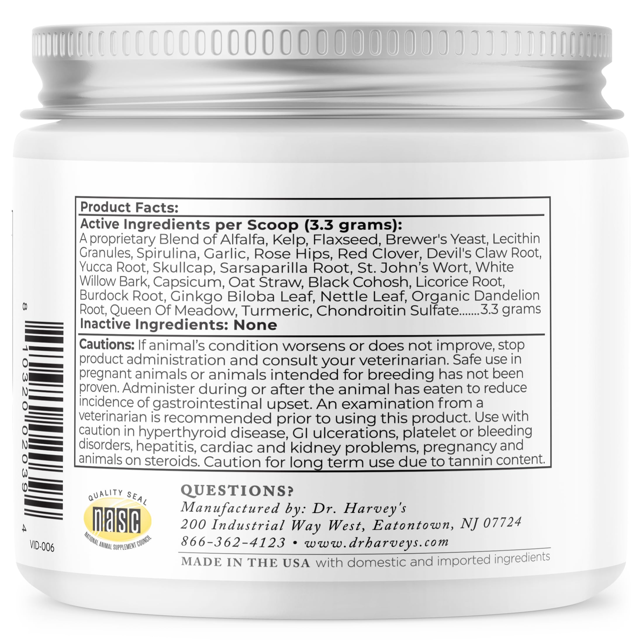 Dr. Harvey's Ortho-Flex, dosage quotidien, intégration facile à la routine.