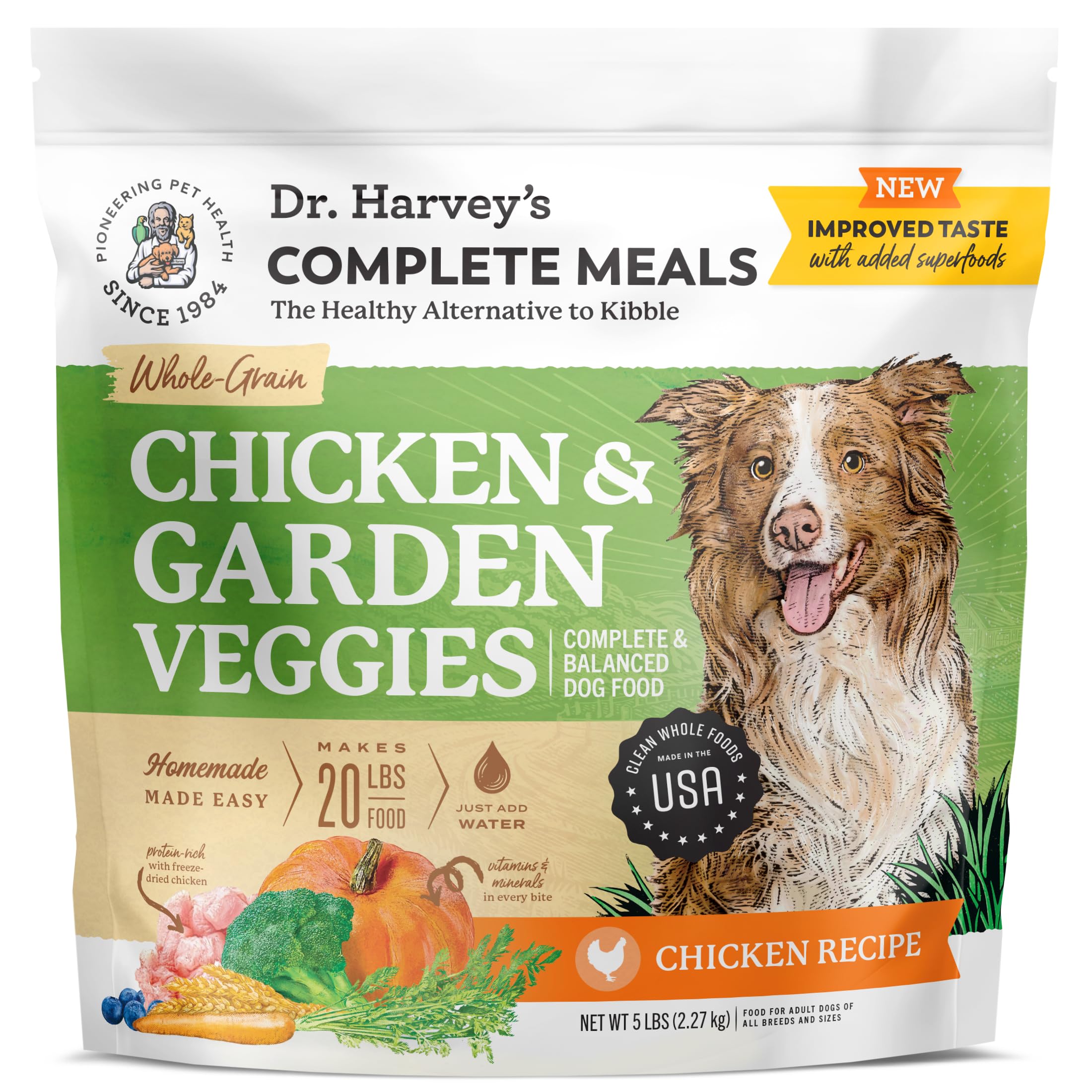 Dr. Harvey's Chicken & Garden Veggies, sac 5 livres, repas équilibré pour chien
