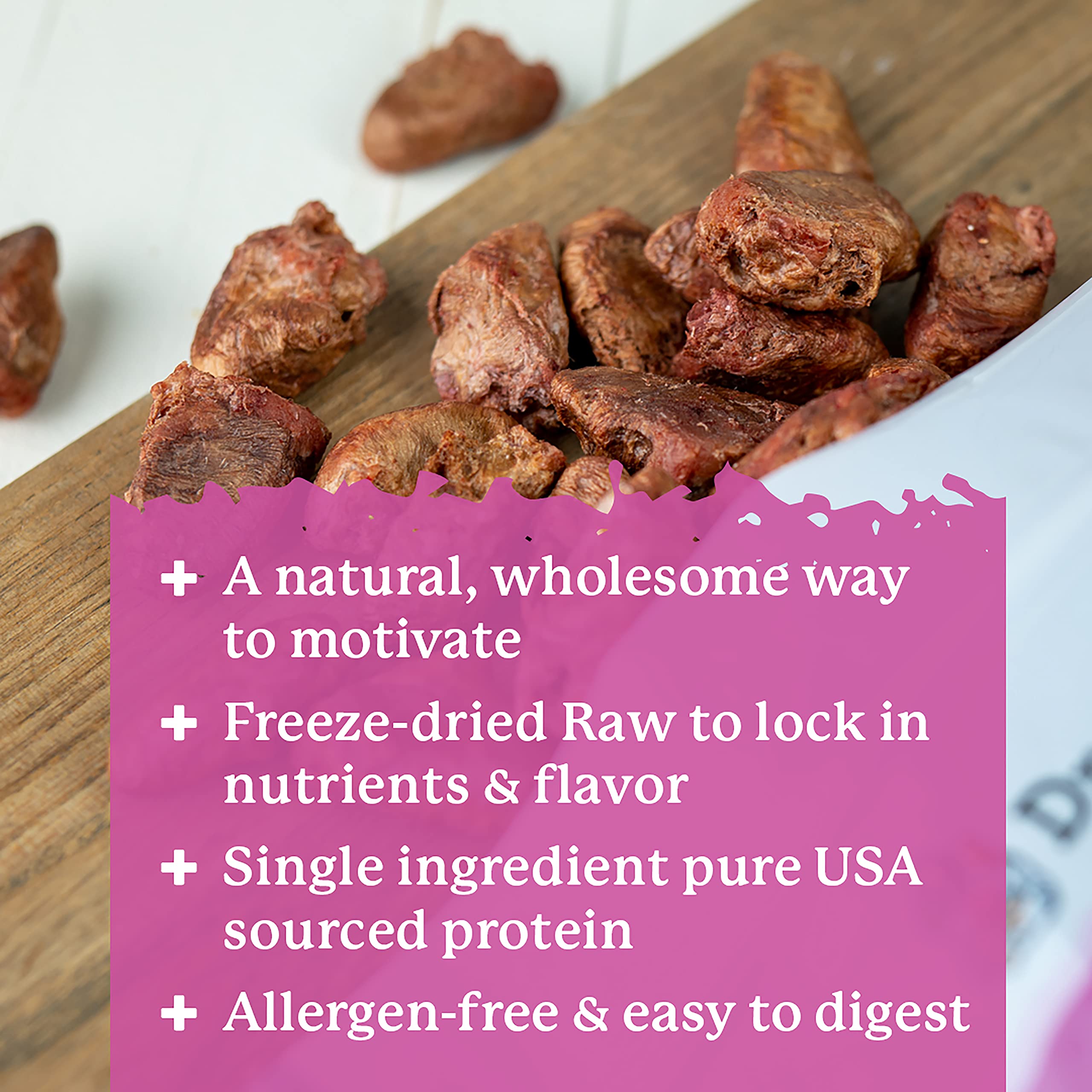 Dr. Harvey's protéine 100 coeurs de poulet, source protéique naturelle pour chiens actifs.