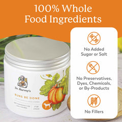Ingrédients naturels du Dr. Harvey's Runs Be Done, mélange sain pour la digestion canine.