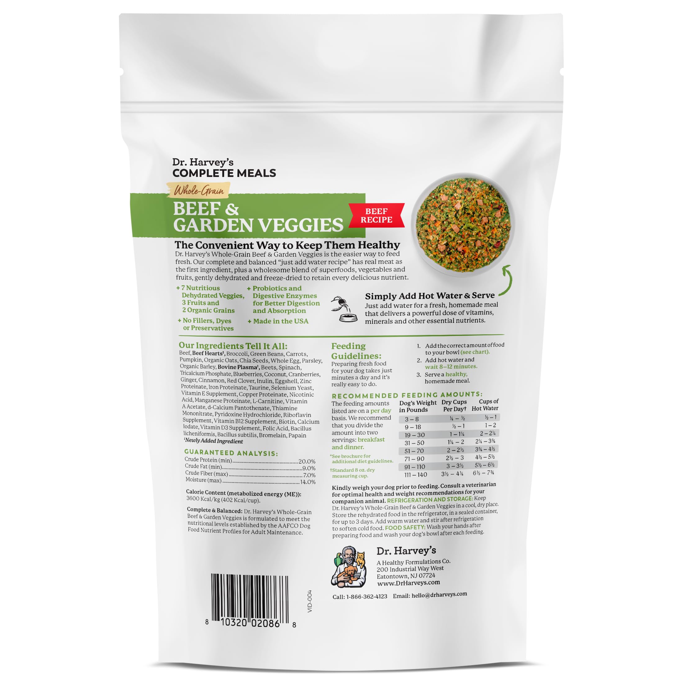 Dr. Harvey's Beef & Garden Veggies — saveur naturelle appréciée par les chiens.