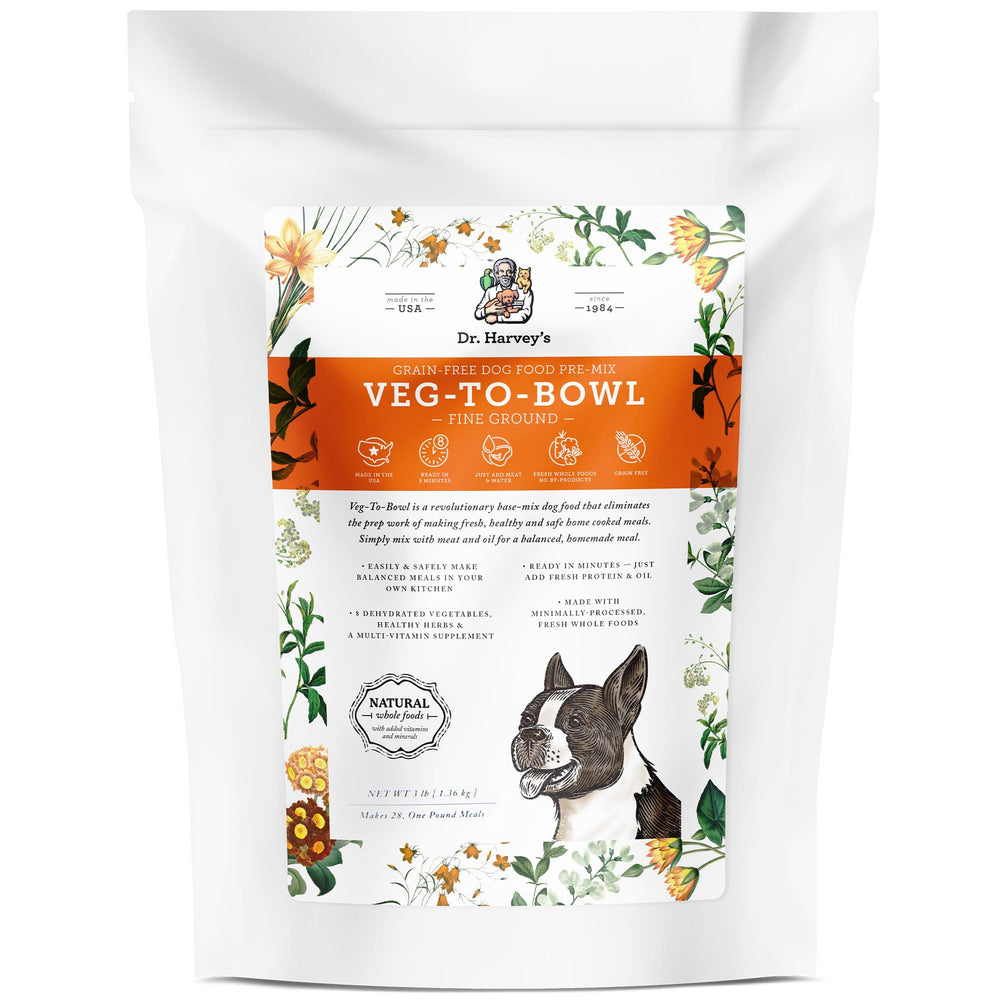 Dr. Harvey's Veg-to-Bowl base sans grain pour petits chiens, repas équilibré.