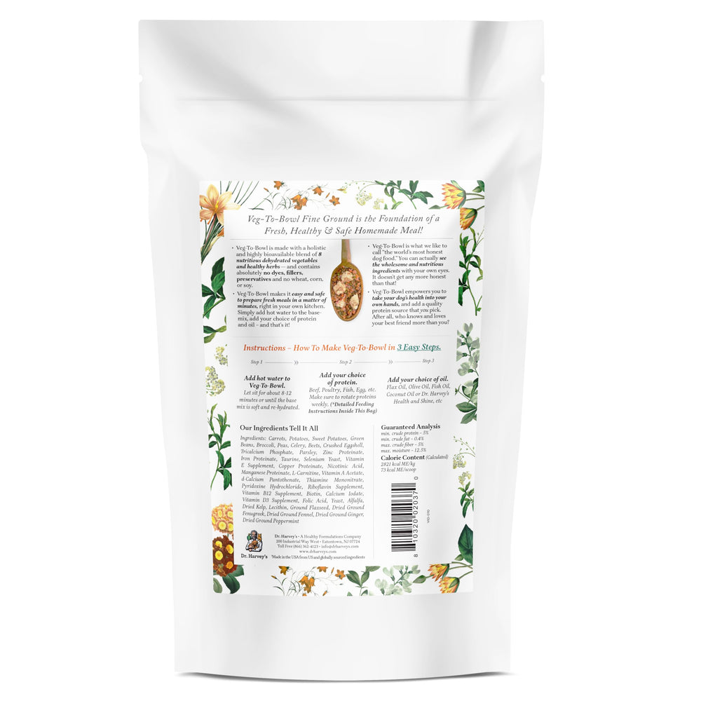 Veg-to-Bowl sans additifs ni céréales, base prête à cuisiner pour chien.