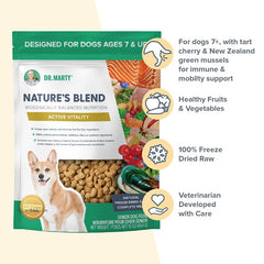 Dr. Marty Nature's Blend Active Vitality — qualité premium pour chiens âgés.