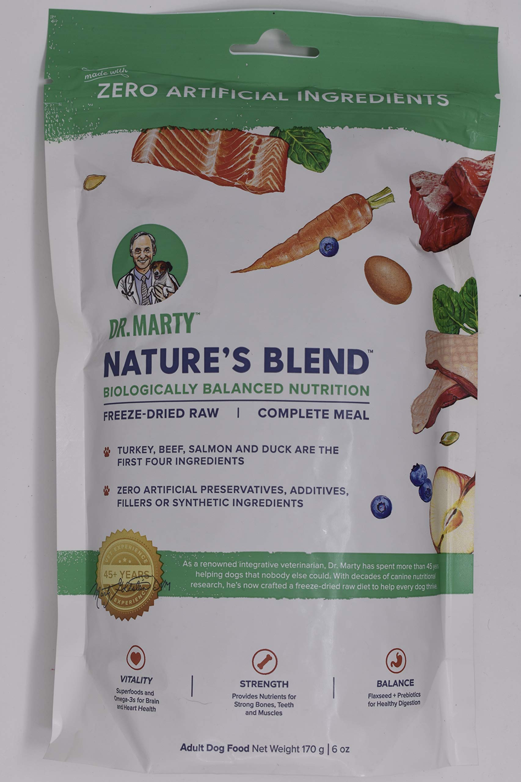 Boîte Dr. Marty Nature's Blend 6 oz, alimentation pratique sans additifs.