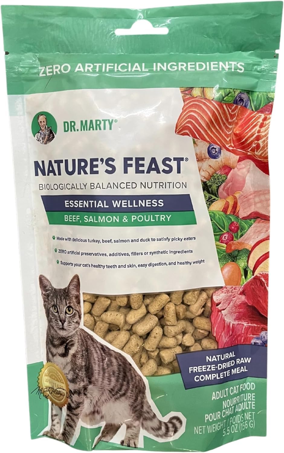 Dr. Marty Nature's Feast croquettes pour chat, texture croquante et alimentation équilibrée