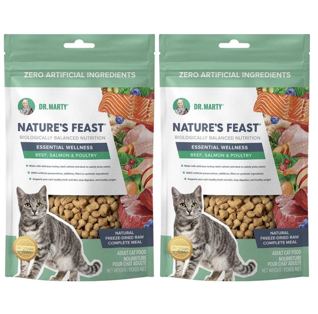 Dr. Marty Festin de la Nature Essentiel Bien-être – nourriture sèche pour chat, boeuf saumon volaille, énergie potentielle.