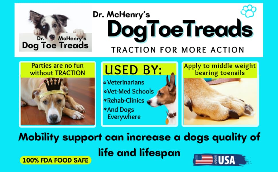 Dr. McHenry's Dog Toe Treads: brosse nettoyante incluse facilitant l'entretien des embouts.