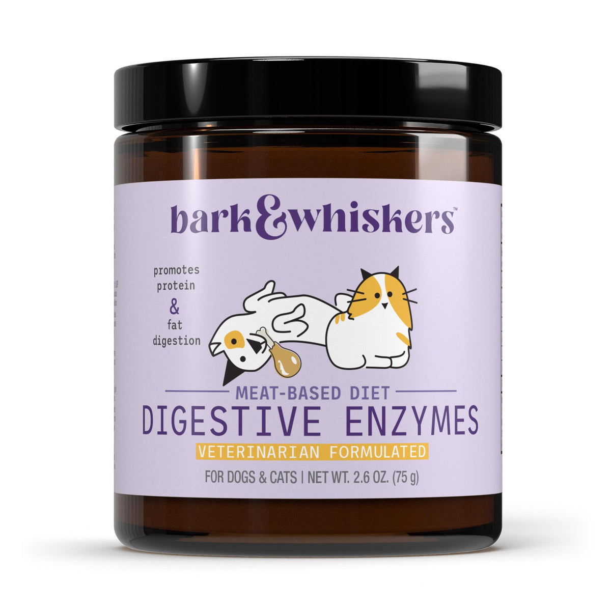 Dr. Mercola Bark & Whiskers: bouteille d'enzymes digestives, pratique à ajouter au repas.