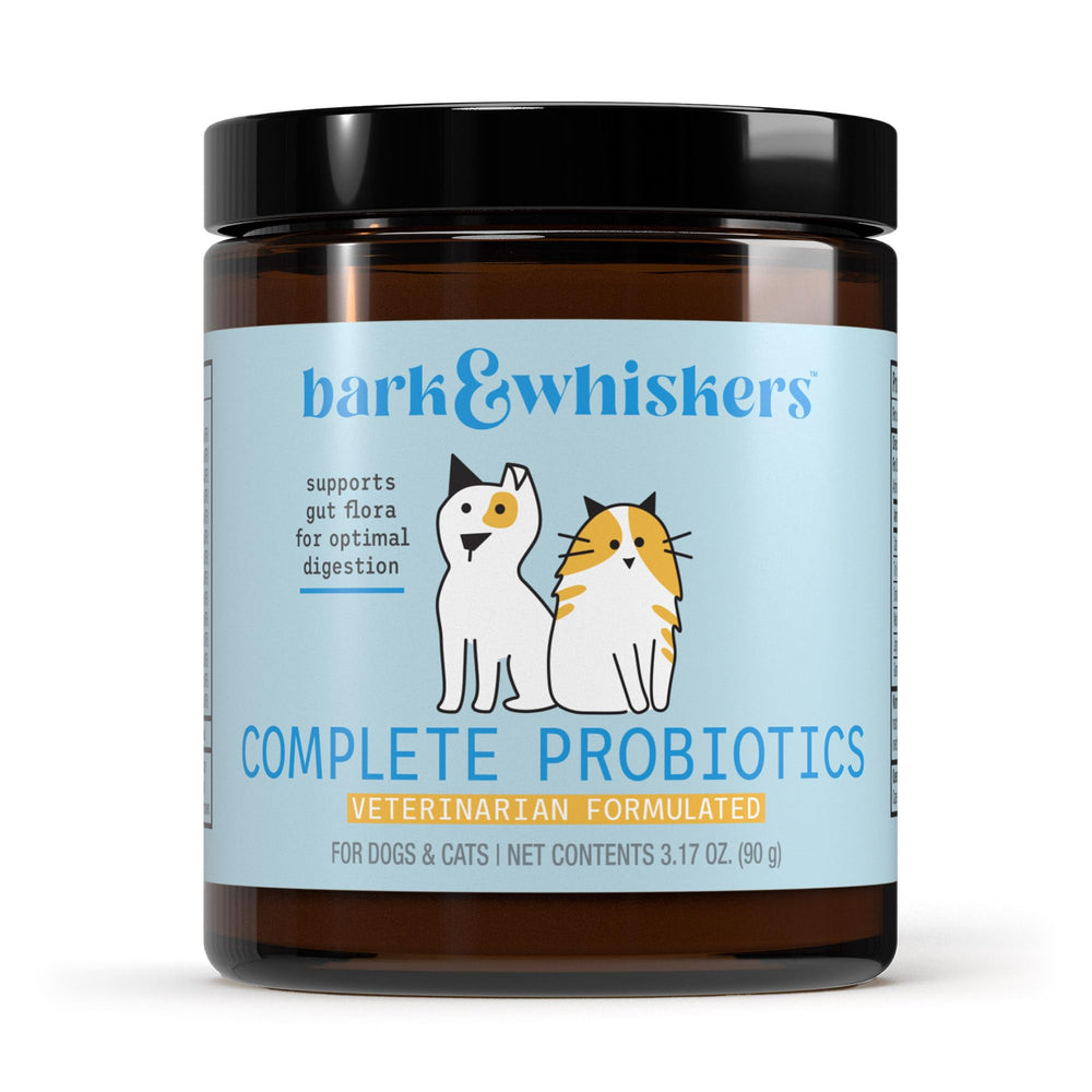 Dr. Mercola Bark & Whiskers: Bouteille probiotiques pour chats et chiens, soutien digestif potentiel.