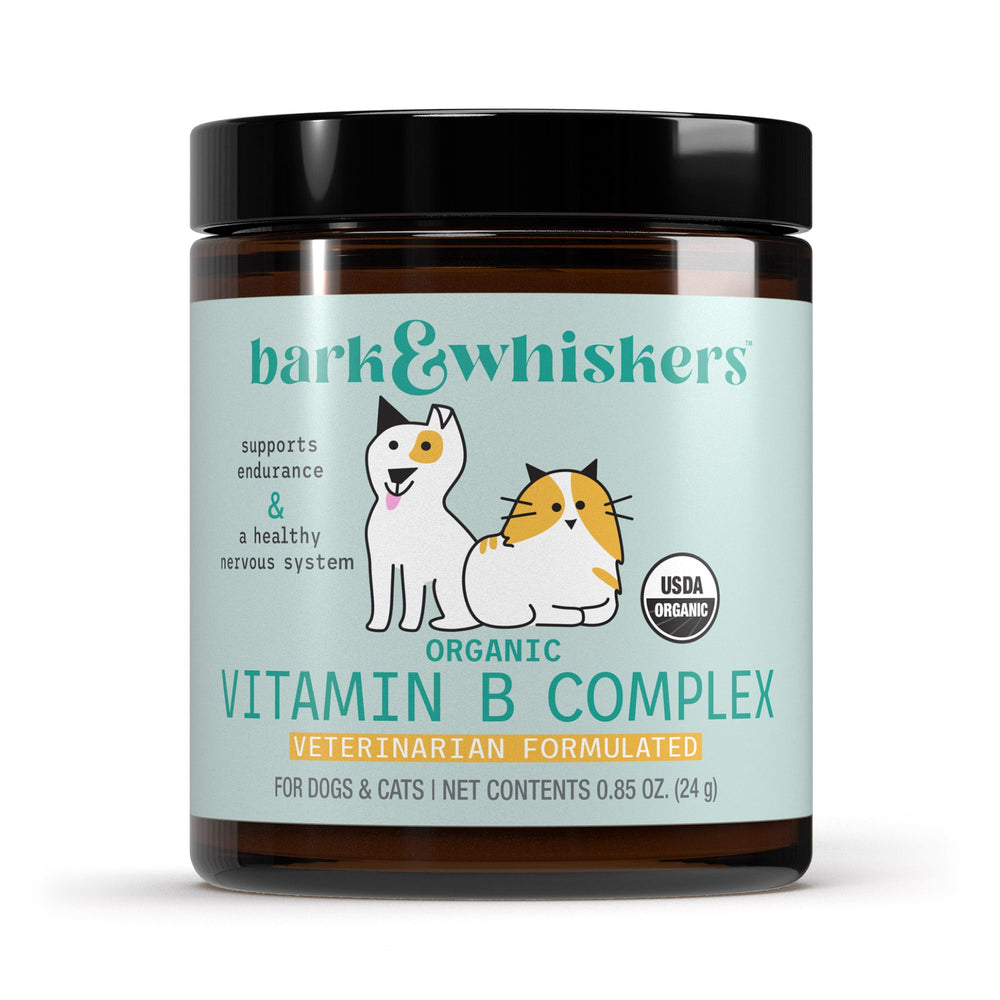 Dr. Mercola Bark & Whiskers: bouteille du complexe vitamine B pour l'énergie animale.