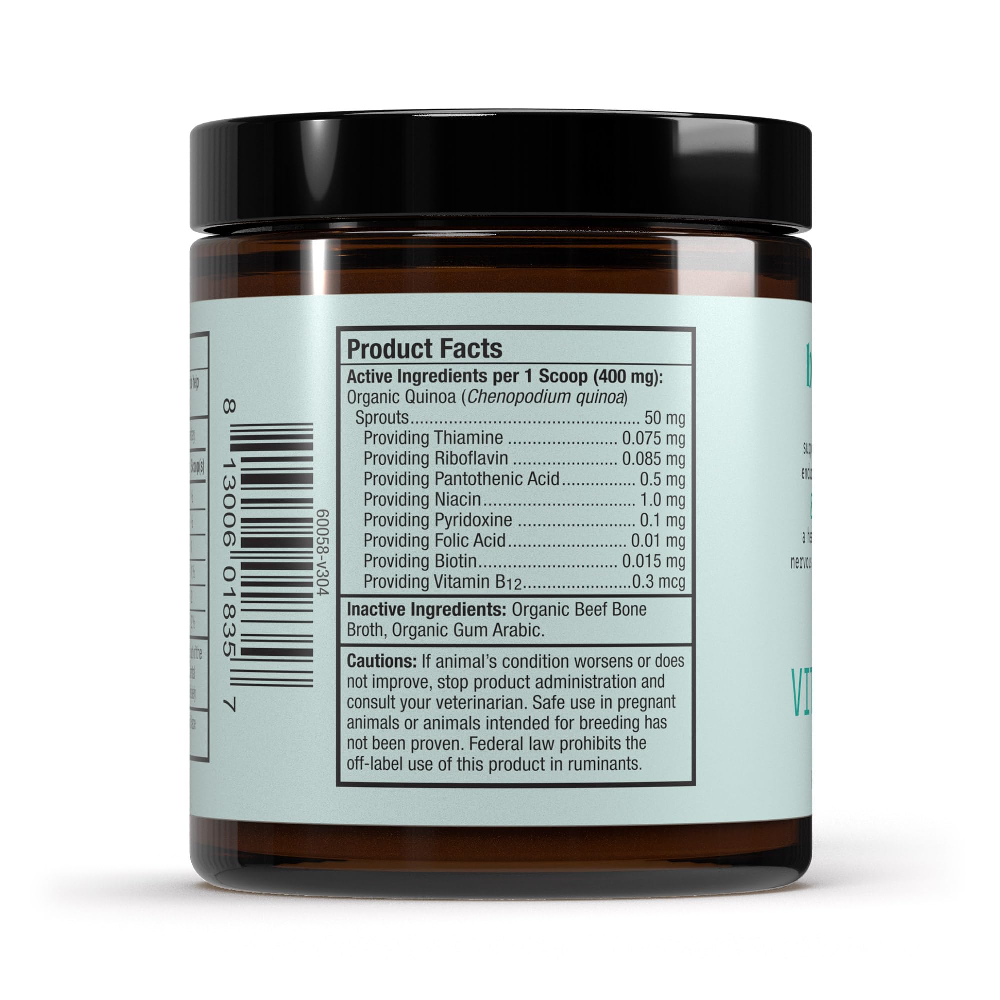 Dr. Mercola Bark & Whiskers: étiquette du produit indiquant la formule B complète.