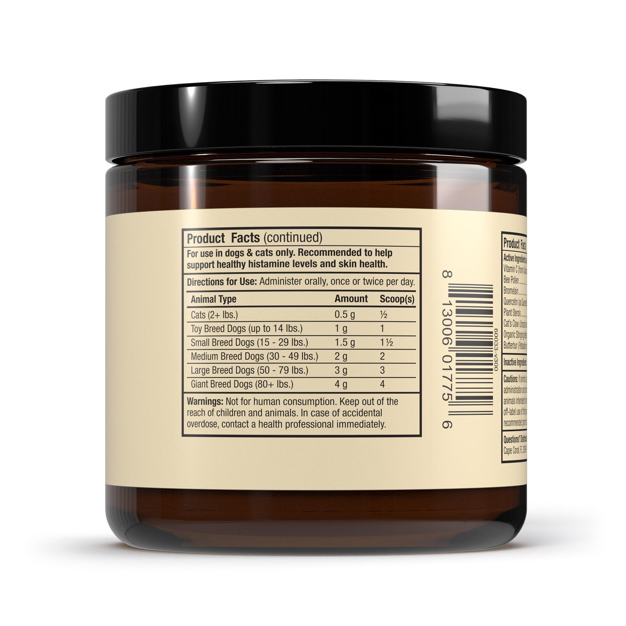 Cuillère-dose Bark & Whiskers facilitant l’administration quotidienne.