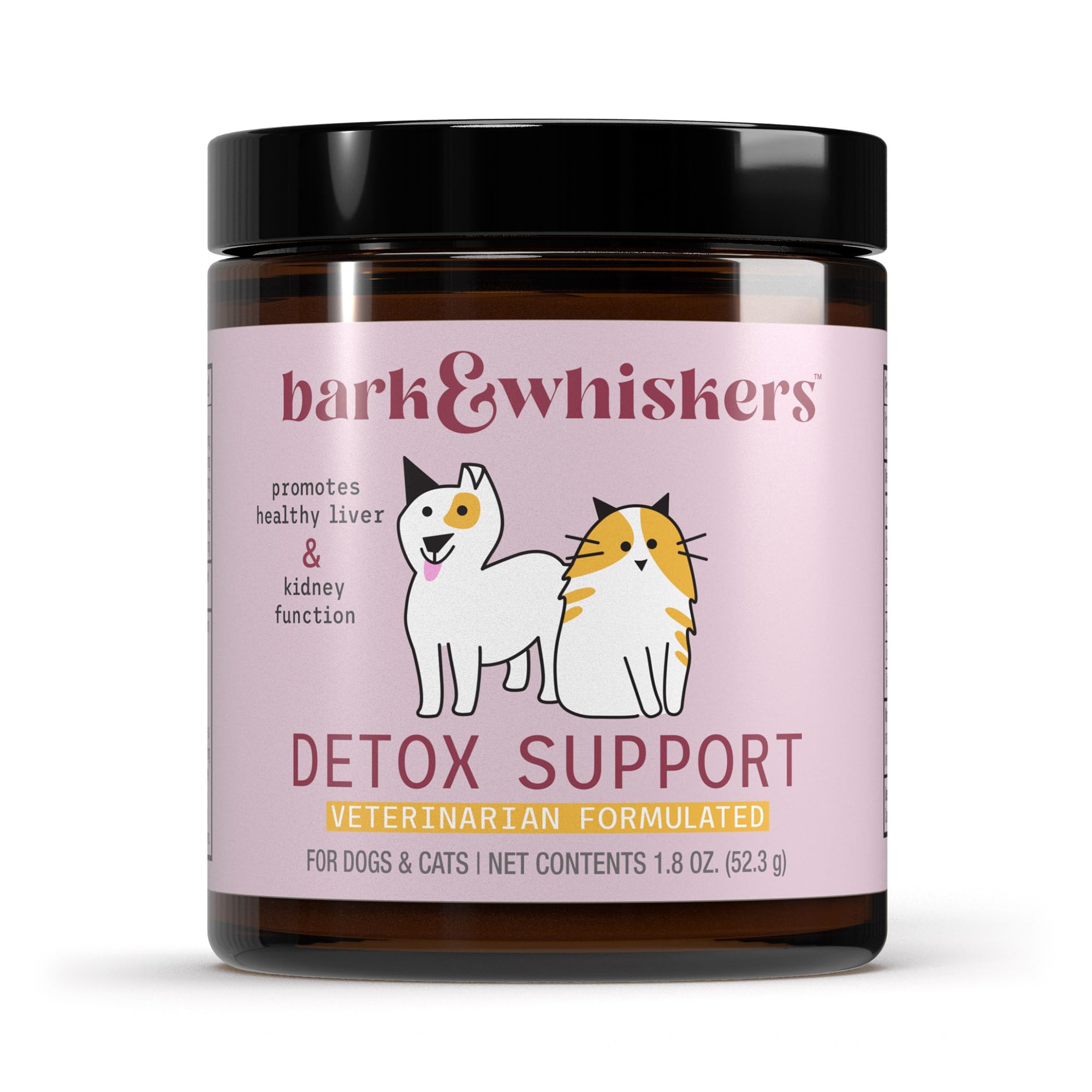 Dr Mercola Bark et Whiskers Detox Support, bouteille peut soutenir la détox du foie chez votre animal.