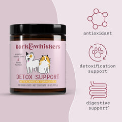 Dr Mercola Bark et Whiskers Detox Support, formulation naturelle à base de plantes.