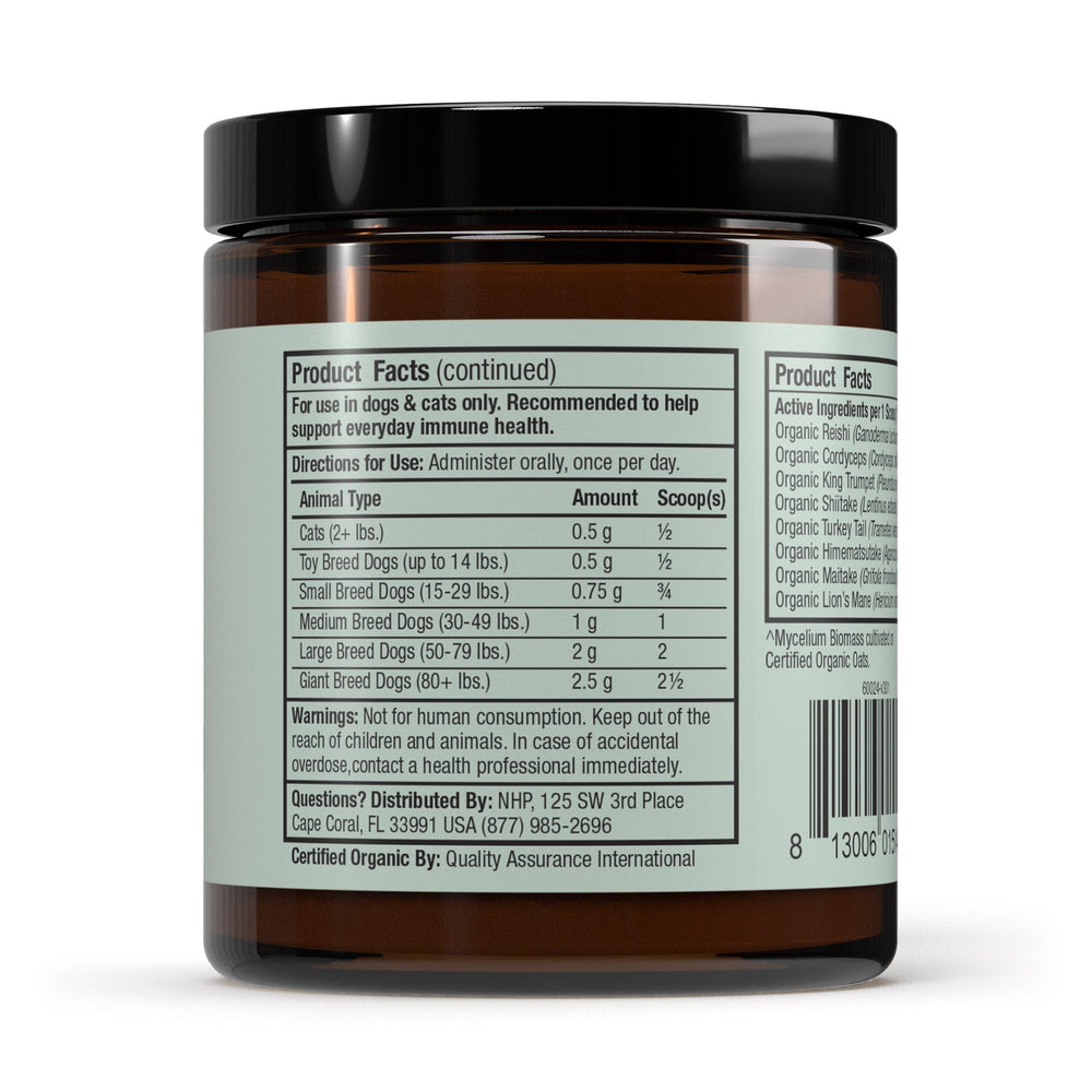 Dr. Mercola Bark & Whiskers – melange-champignons-fermentes: ingrédients biologiques pour soutenir le bien-être général