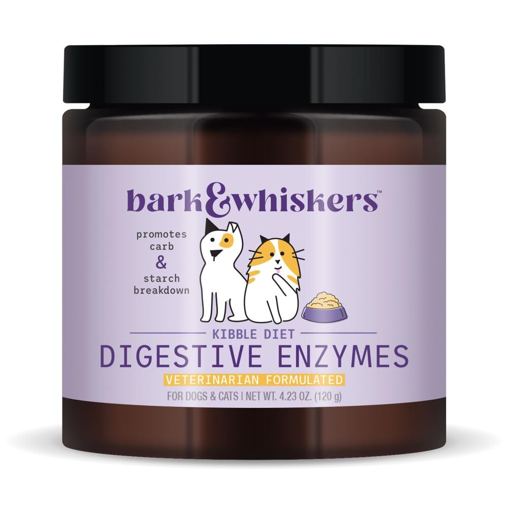 Dr. Mercola Bark & Whiskers: bouteille d'enzymes digestives pour soutenir la digestion des croquettes.