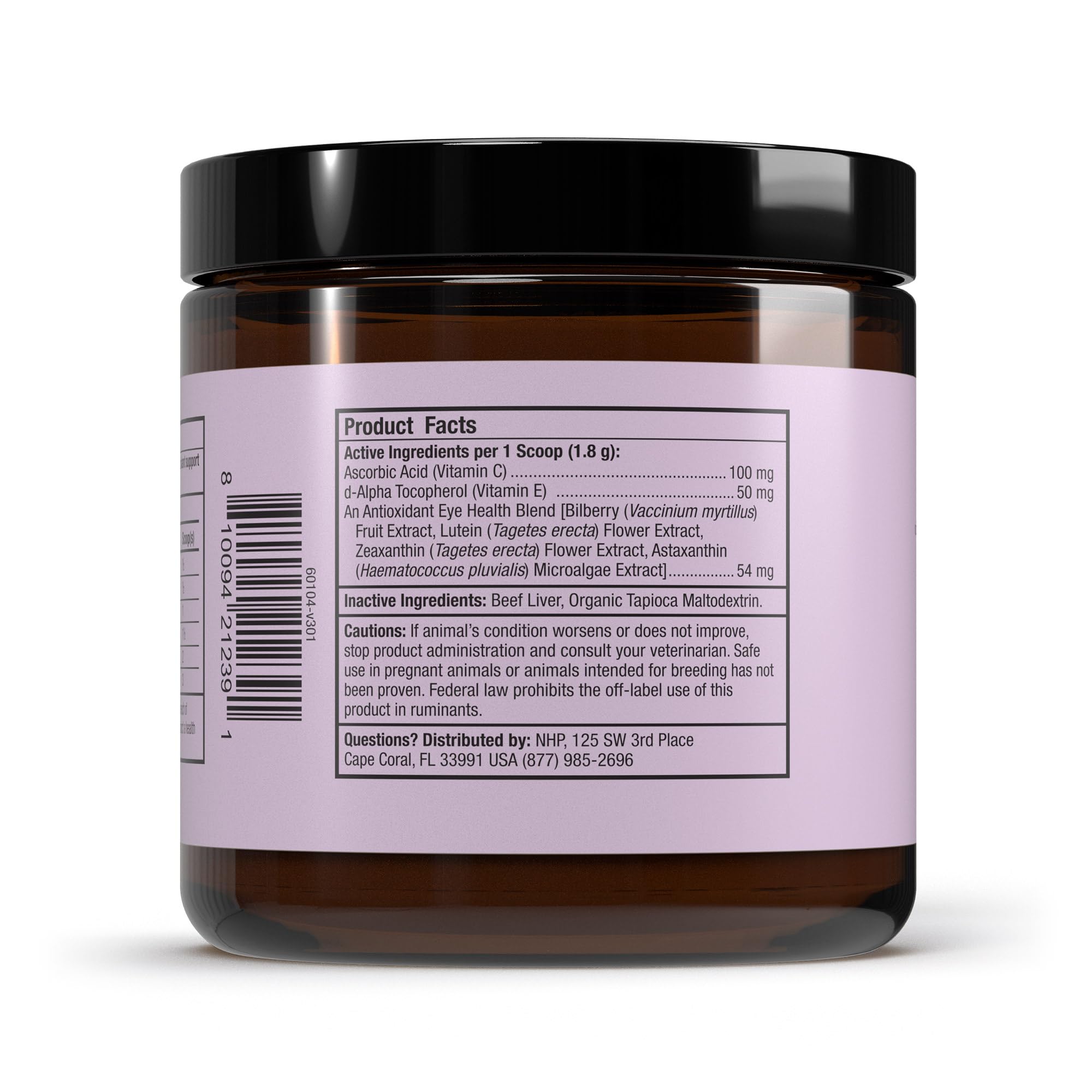 Dr. Mercola Soutien Oculaire, poudre goût foie, intégration facile à l’alimentation.