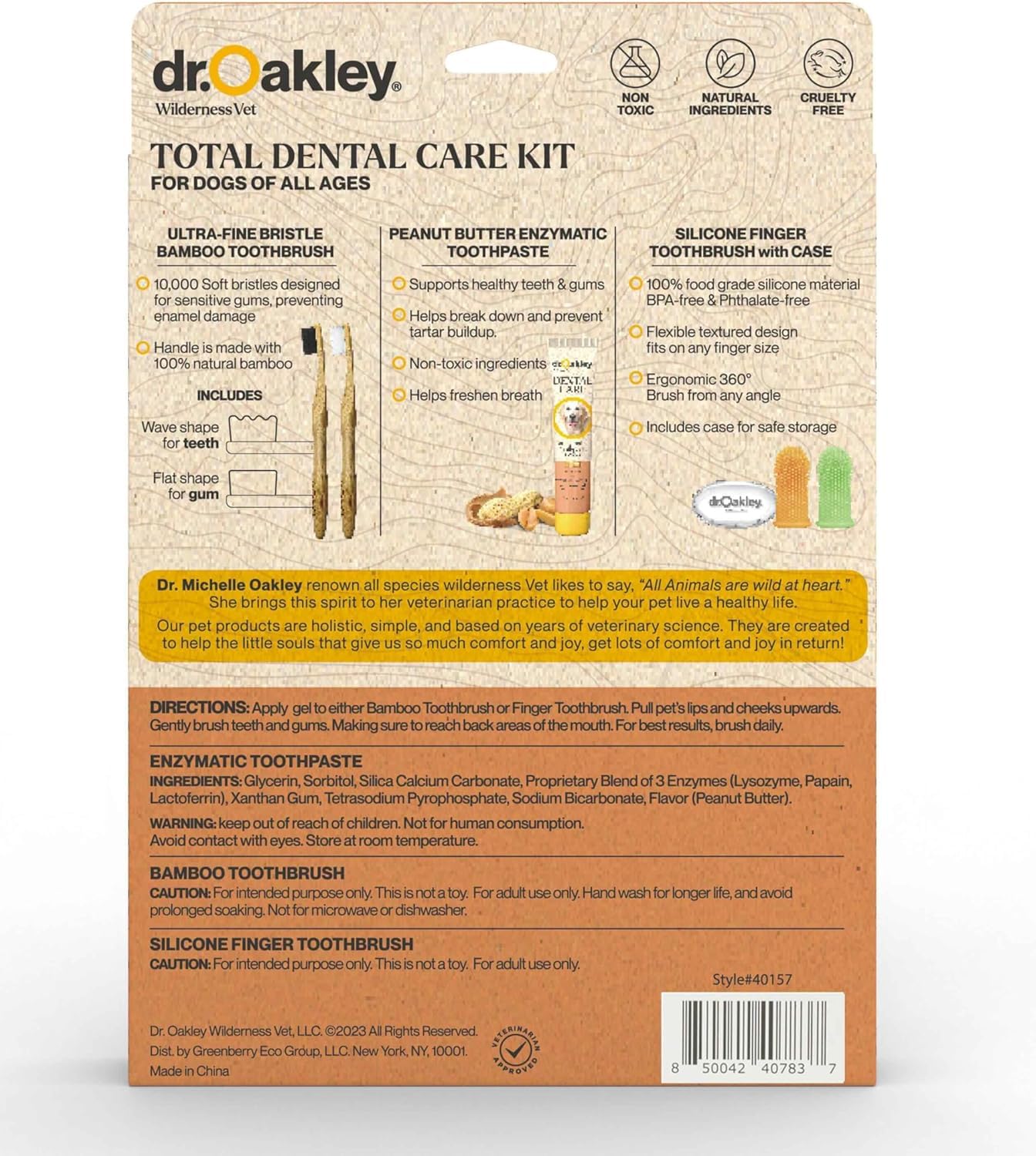 Saveur beurre de cacahuète naturel Dr. Oakley rend le brossage agréable