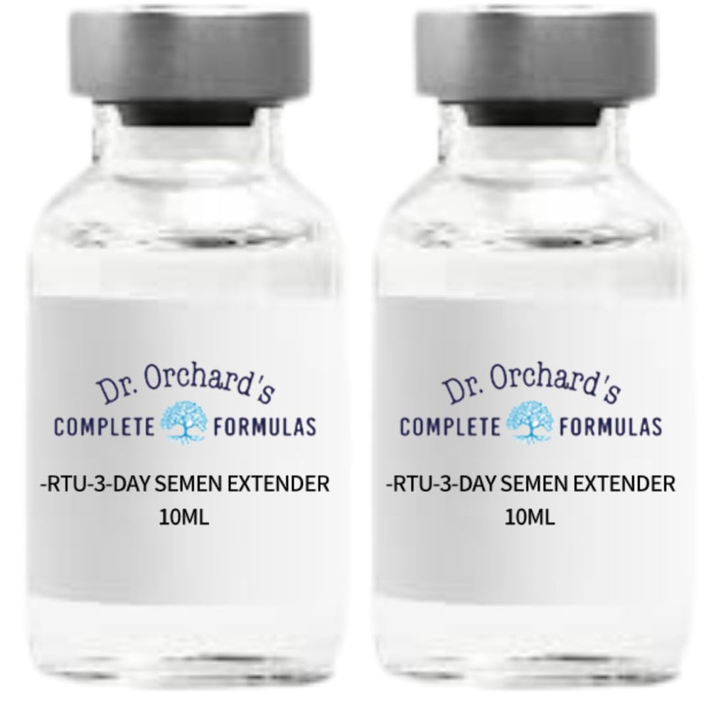 Étiquette claire Dr. Orchard's sur l'extenseur canin, traçabilité facilitée.