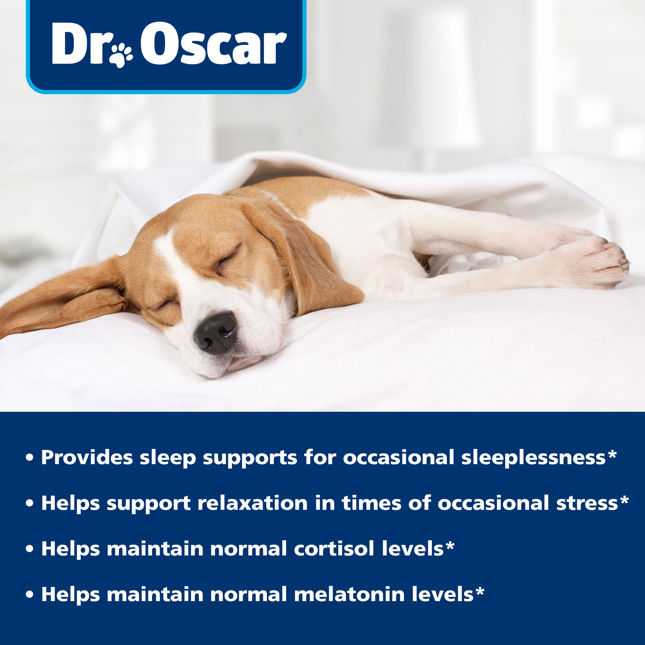 Dr. Oscar Aide Sommeil chien - tablettes faciles à administrer au dîner.