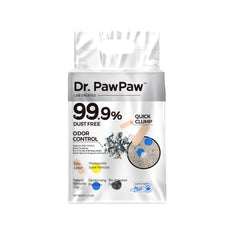 Dr. PawPaw litière tofu pour chat – odeur chèvrefeuille pour une fraîcheur durable.