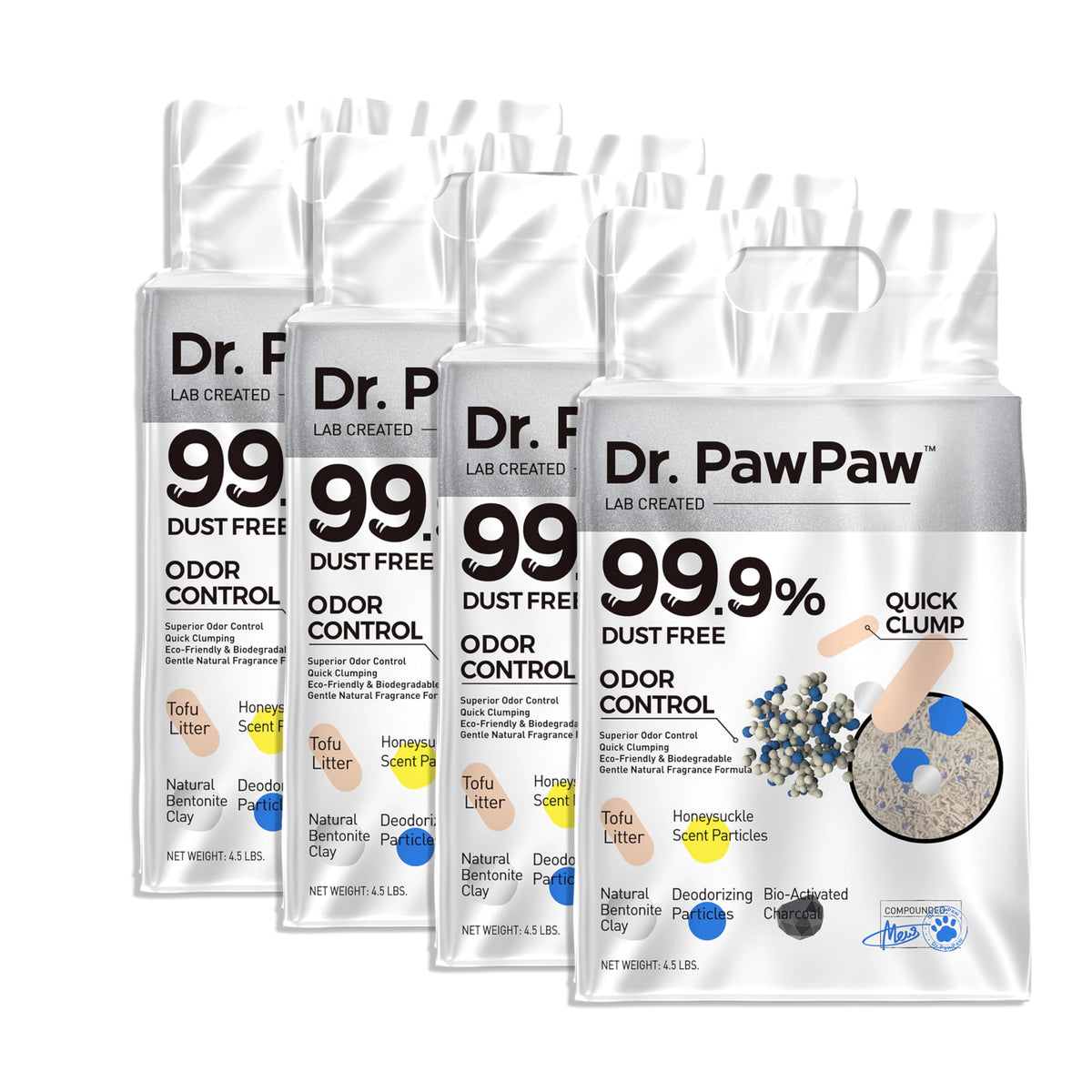 Dr. PawPaw Tofu Litière, odeur chèvrefeuille: parfum frais pour une pièce plus agréable.