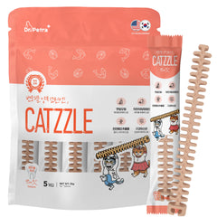 DR.PETRA CatZZLE emballage saumon: friandise dentaire pour chats indoor.