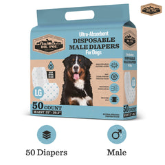 Dr. Pol couches pour chien male, indicateur d’humidité pratique pour changer.