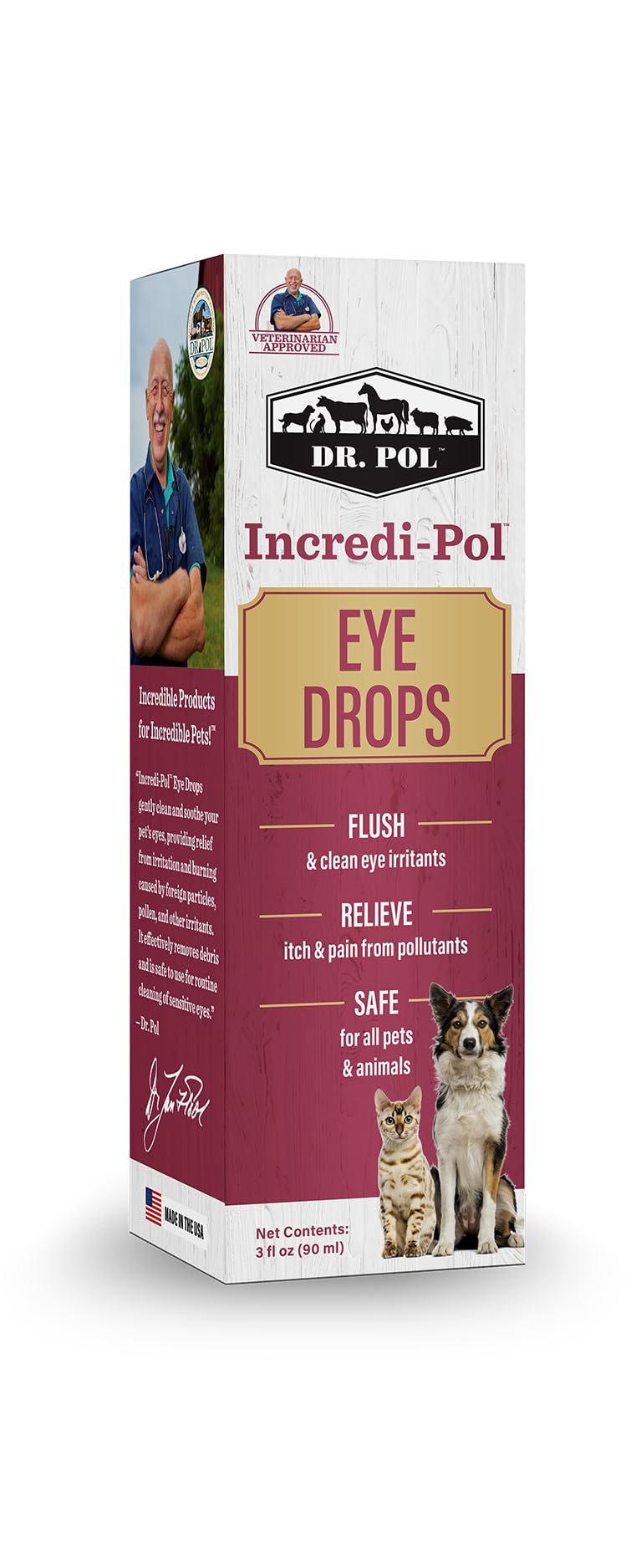 Dr. Pol Incredi-Pol gouttes: coton pour essuyer les traces de larmes en douceur.