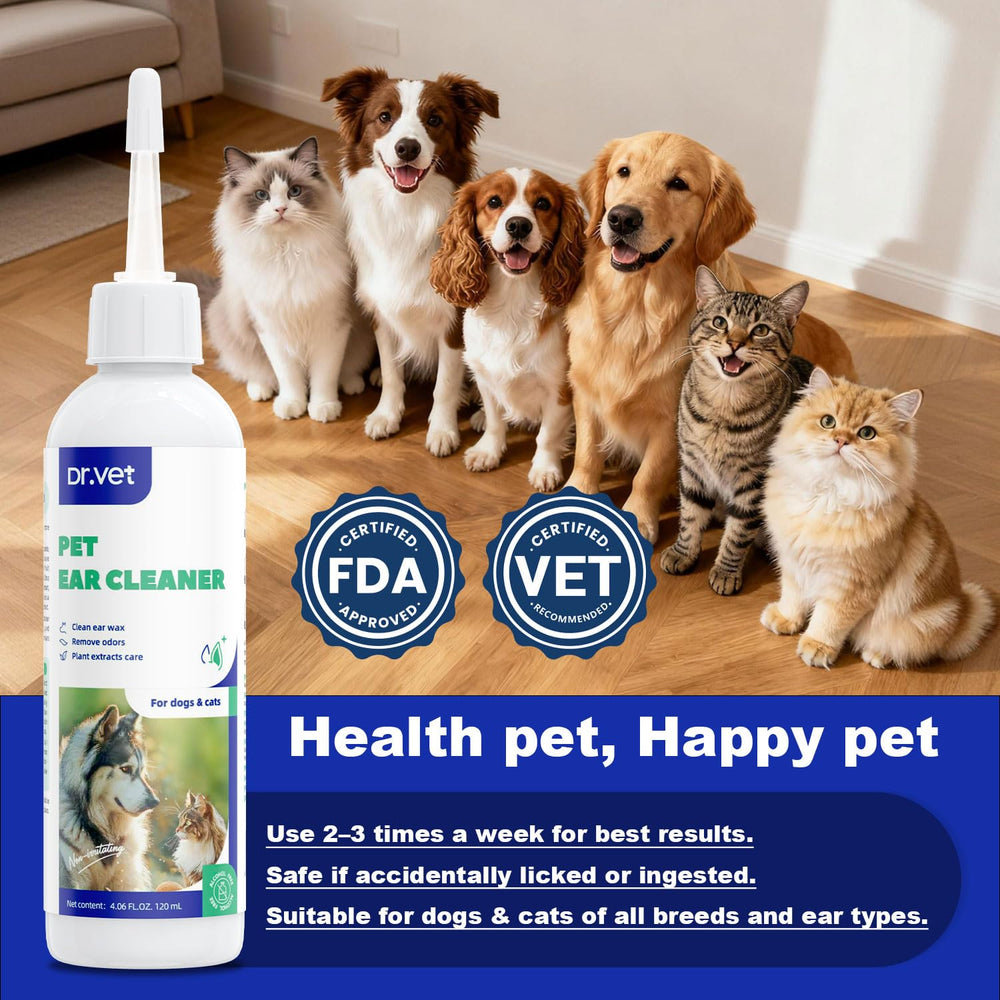 Dr Vet formule sans alcool et parabènes: douceur pour oreilles délicates.