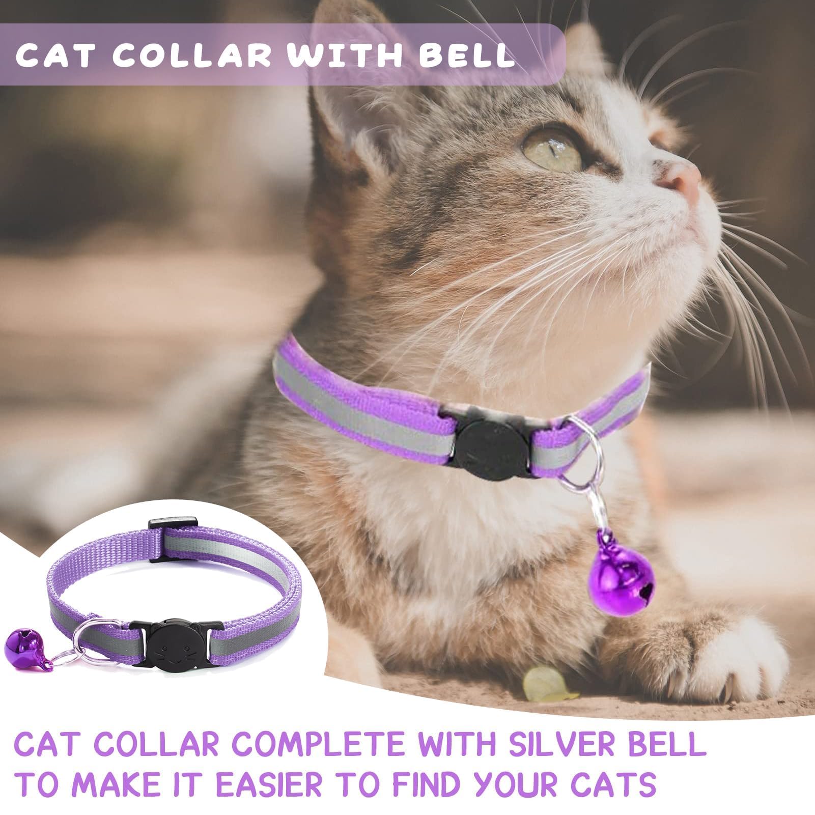 Collier DreamAug en nylon doux et ajustable, adapté aux chatons et aux chats adultes.